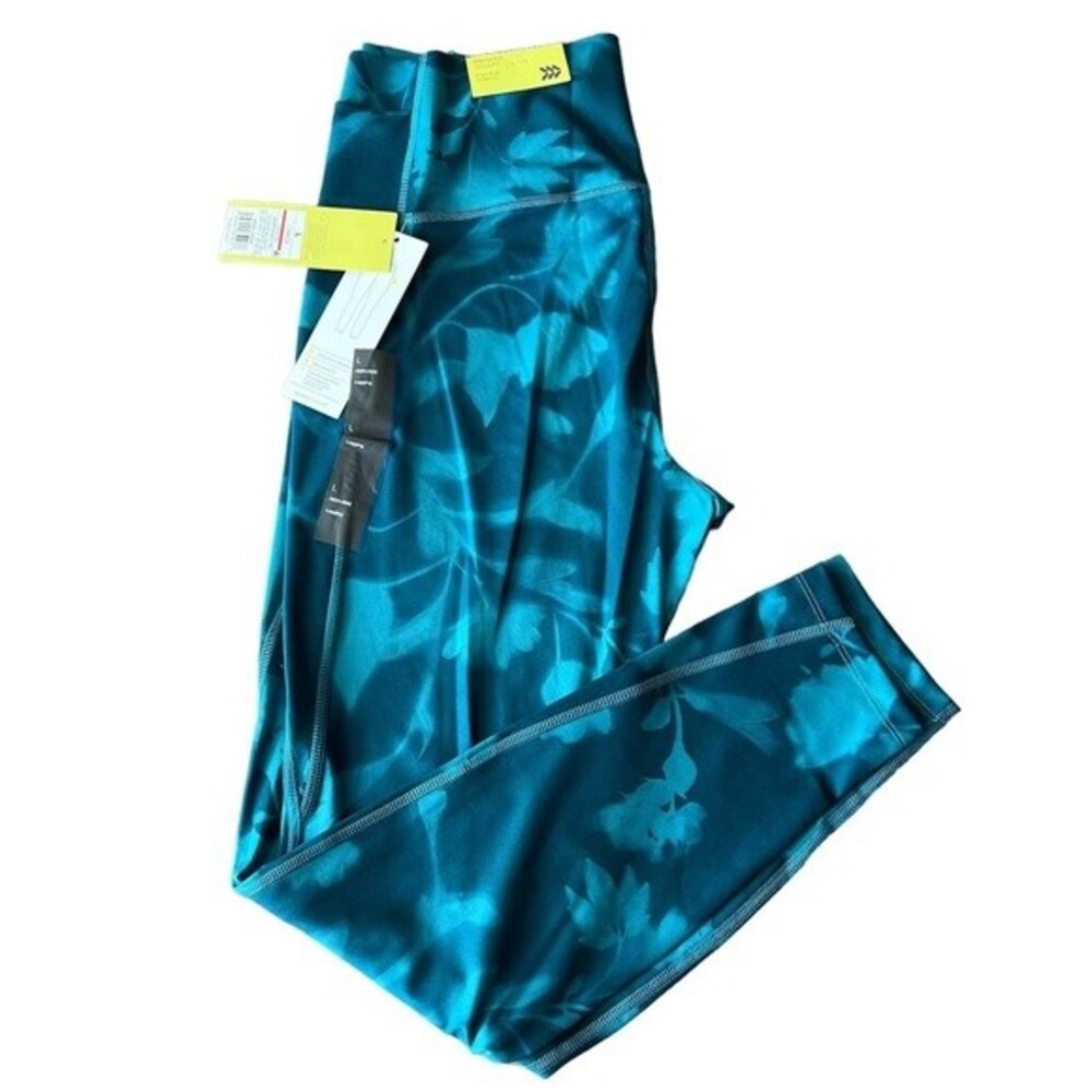 all in motion blue legging high-rise legging size L yoga workout gym runner